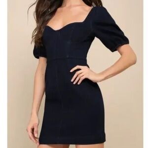 Lulus Navy denim min dress